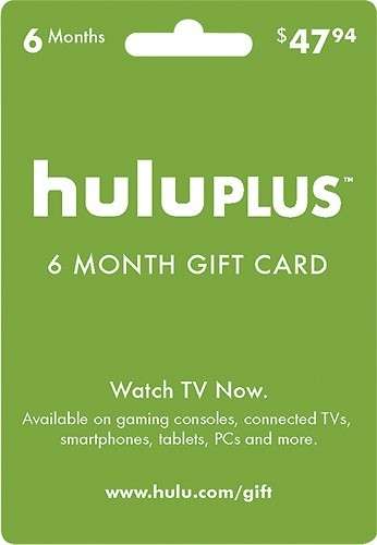 Hulu 6 month gift card - PayPal Accepted and Emailed
